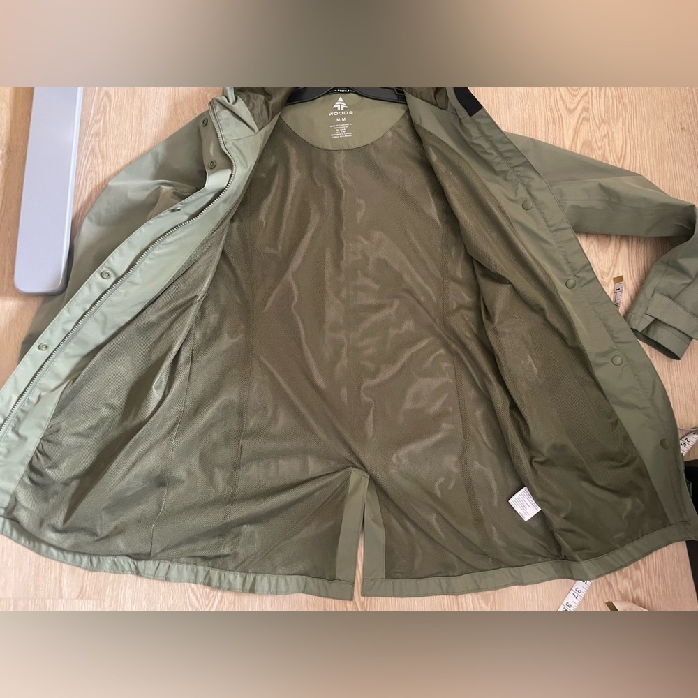 Gorpcore Woods Hooded Rain Jacket Windbreaker Olive Green M - Picture 12 of 16
